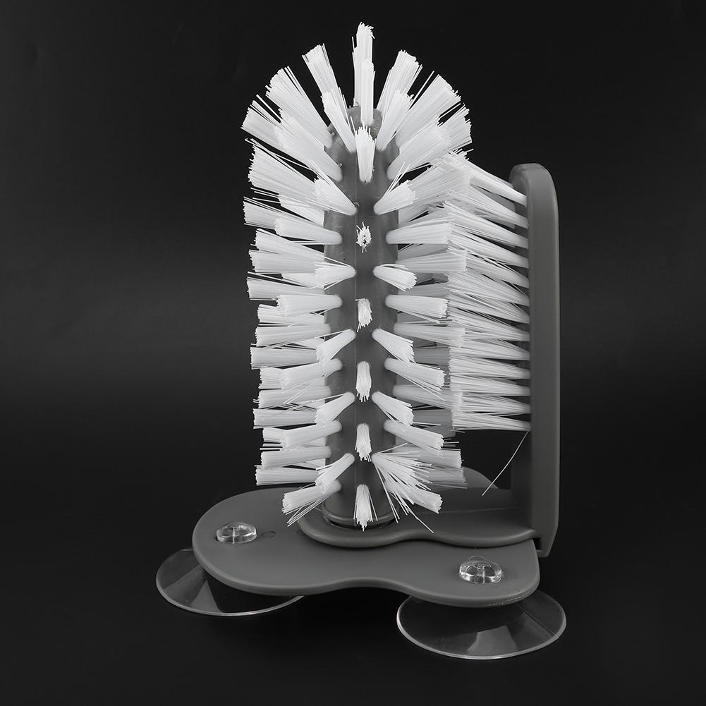 360 Degrees  Glass Cup Brush Cleaner Washer with Suction Cups Bar Kitchen Cleaning Tool