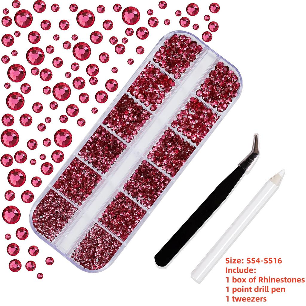 1 Box Luxus Glänzende Diamant Nagelkunst Strasssteine Stein Strass Glas 3D Nägel Zubehör Schmuck AB/Bunt Hotfix Maniküre Dekorationen#