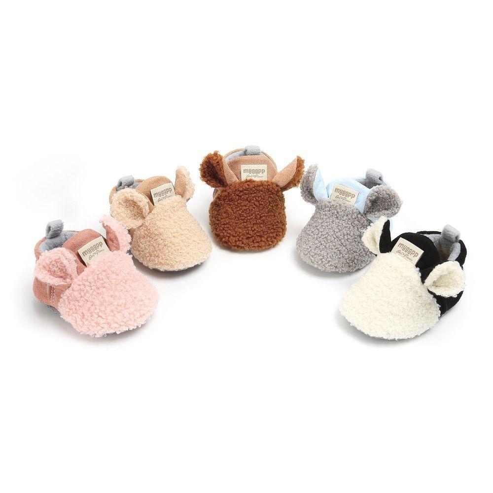 Soft Baby Crib Shoes Non-Slip Sole Baby Walking Shoes Cartoon Newborn Baby Booties Winter