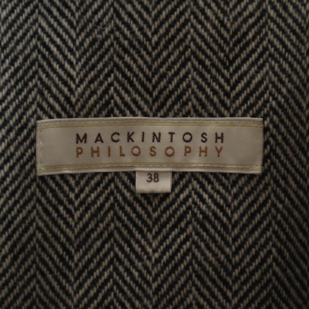 MACKINTOSH PHILOSOPHY Made In Japan Check Pattern Stainless Collar Coat Women Used