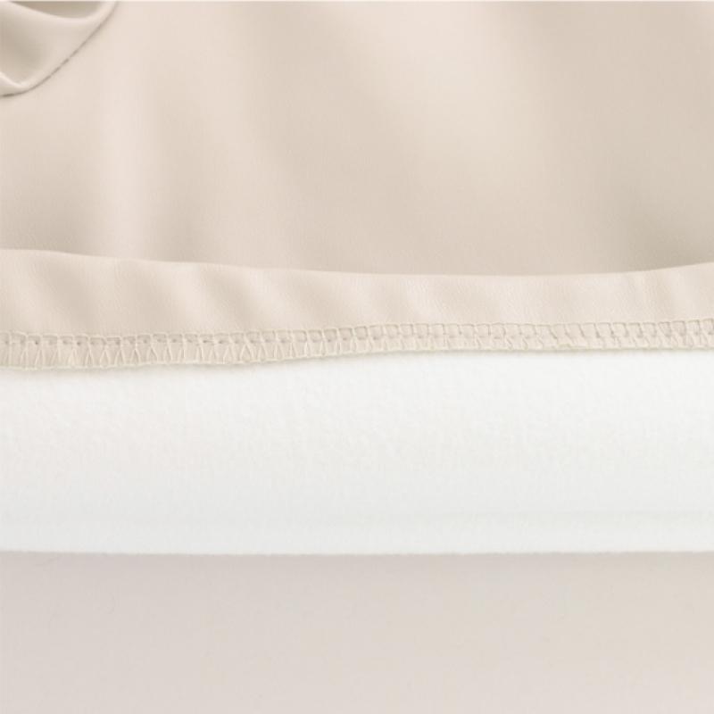 Shop Women Fake Leather Pocket Banding Short Pants Beige Pic Wpt 1718