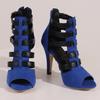 Sexy Women's Sandals Summer Shoes 2025 Buckle Cut-outs Black Blue High Heels Ankle Boots Female Party Dance Shoes Large Size