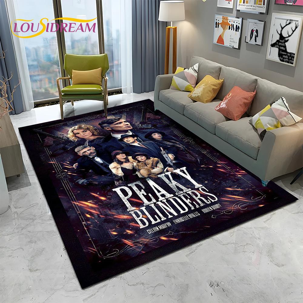 HD Tommy Shelby 3D P-Peaky Blinders Carpet Rug for Home Living Room Bedroom Sofa Doormat Decor,kids Area Rug Non-slip Floor Mat