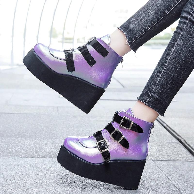 European American Street Fashion Women's Shoes 2024 New Ankle Boots Casual Slope Heel Thick Sole Design Versatile Women's Shoes