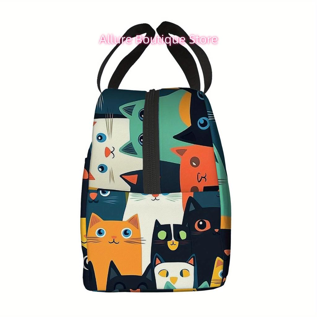 1pc Thermal Insulated Bag with Cute Cat Pattern - Non-Food Contact Thermal Insulation for Hot/Cold Storage, Office, Travel, Part