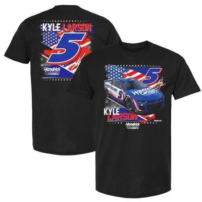 Kyle Larson Hendrick Motorsports Team Collection Black Patriotic Car T-Shirt