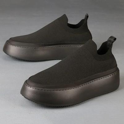 Fly Woven Herren Sneaker Slipper Sportschuhe für Herren Dicksohlige Mesh Sneaker Atmungsaktive Trendige Slipper Herren Vulkanisierte Schuhe