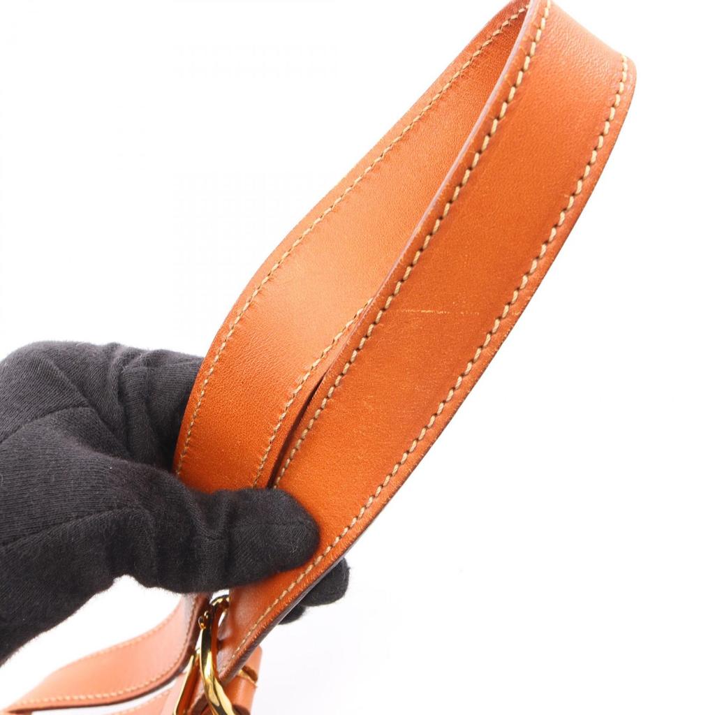 Used CELINE Macadam Shoulder Bag PVC Coated Canvas Leather Brown Used Women