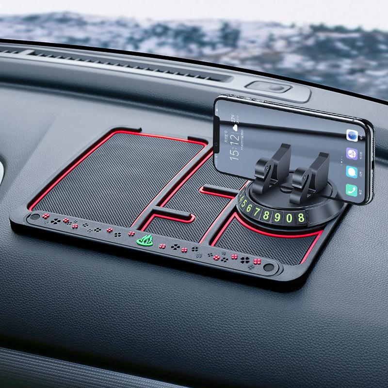 4 In 1 Car Anti-Slip Mat Silicone Dashboard Sticky Non-Slip Phone Holder Mat