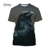 Bird King Eye Pattern T-shirt Men's Cool Bird 3D Printed Summer Breathable Round Neck Short Sleeve Top