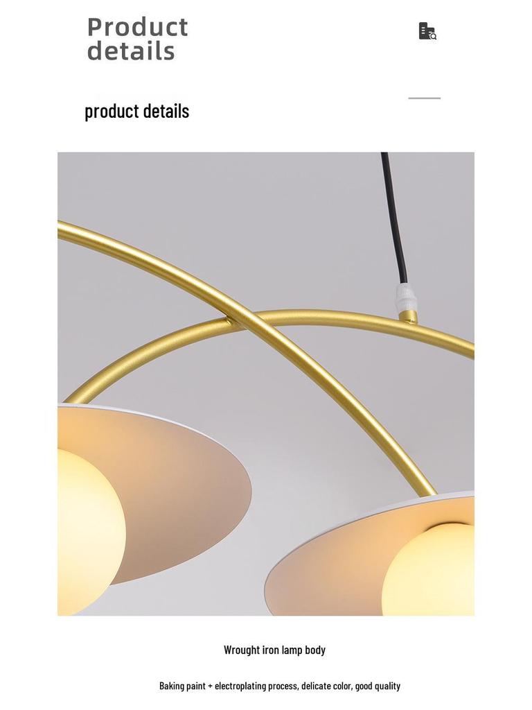 Nordic Minimalist Restaurant Chandelier - Modern Cream Bar Light for Dining Table