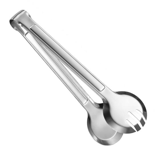 

Stainless Steel Serving Tongs U-Shaped Non-Slip Kitchen Tongs Hollow Chuck Design Oil Draining Food Clip for BBQ Baking Buffet Cooking C
