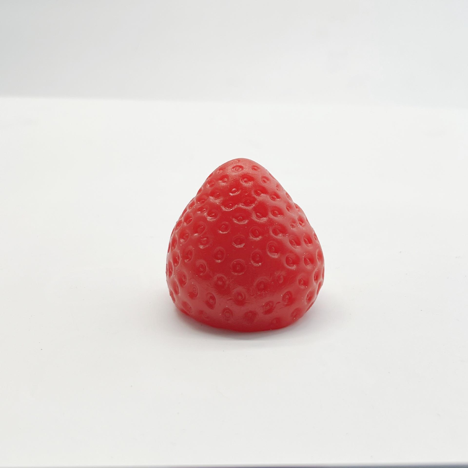 

1Pc Large Strawberry Squishy Toy – Solid Realistic Silicone Feel Stress Ball, Soft Slow Rise Fidget for Anxiety Relief светло-серый