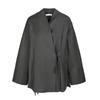 LESS Women's V-Neck Loose-Fit Wool Long-Sleeve Shirt