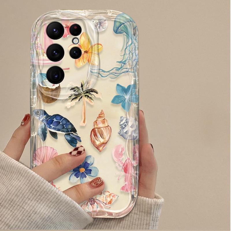 Clear Case For Samsung Galaxy S24 S25 Ultra S23 S22 S21 Plus FE A56 A36 A26 A16 A06 A15 A25 A35 A55 5G Colorful Marine Organism