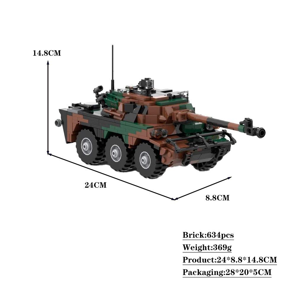 

Hot WW2 Military Weaponed Building Block AMX 10 RC High-tech Warfare French Wheeled Reconnaissance Tank Model Toy Kids Gifts PDF Manual
