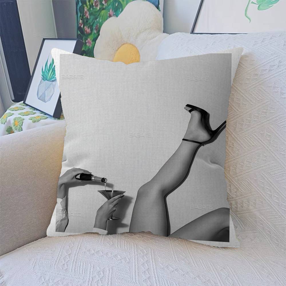 Black and White Sexy Girl Pillow Cover for Bedroom Room and Living Room Sofa Decorative Cushion Cover