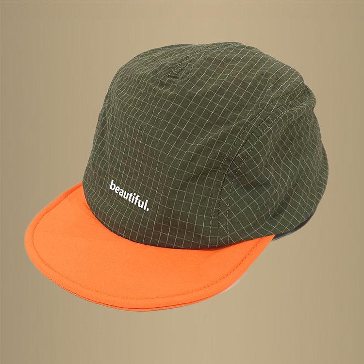 Children s Color-Block Plaid Quick-Dry Baseball Cap with Flat Brim - Sun Protection Hat