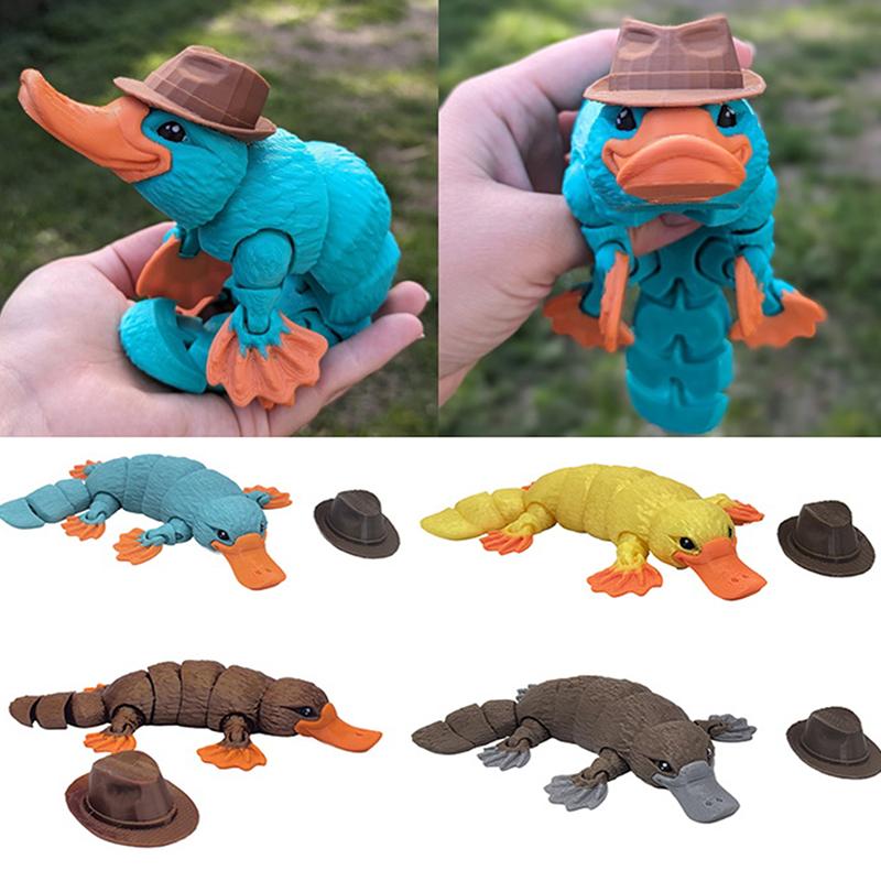 3D Printed Articulated Platypus Fidget Toys Dynamic Animals Toy Full Articulated Flexible  Platypus Toys Adults Fidget