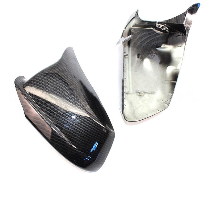 Carbon Fiber Look Door Side Wing Mirror Cover Cap For BMW 5 Series F10/F11/F18 Pre-LCI 2011-2013