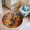 Musical Notes,Round Area Rug,Carpet Rug for Living Room Bedroom Sofa Playroom Decor,Non-slip Floor Mat