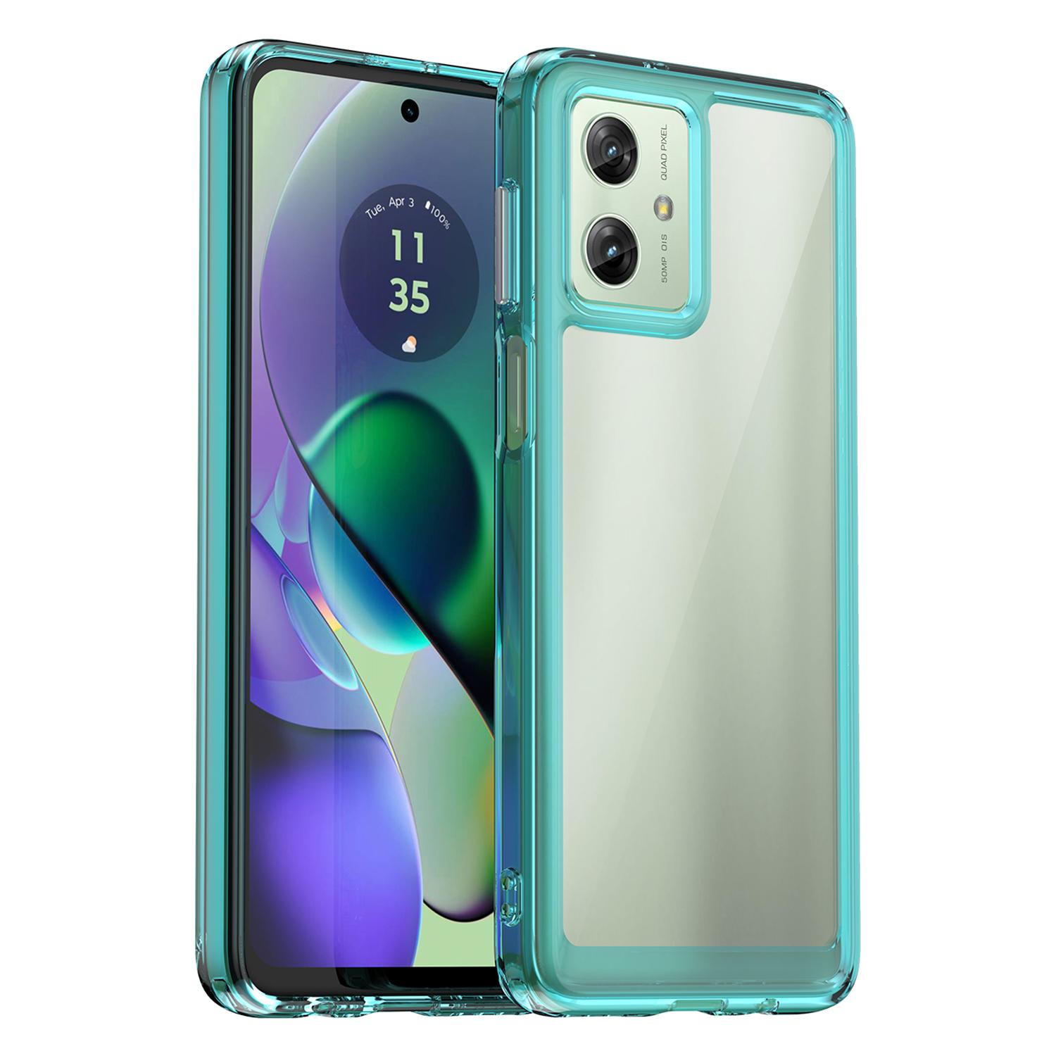 

Для Motorola Moto G54 5G TPU+акриловый чехол прозрачная задняя крышка телефона Transparent Blue