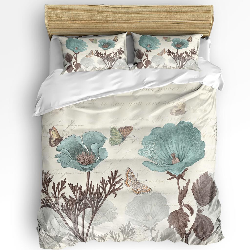Flowers Red Bouquet Tulips Duvet Cover Bed Bedding Set Home Textile Quilt Cover Pillowcases Bedroom Double Bedding Set No Sheet