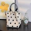 Versatile Large Knitted Handbag with Hollow-Out Flower Pattern