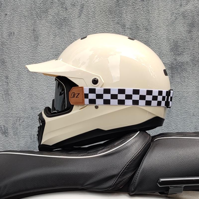 2024 new ORZ retro motorcycle helmet, American cruise full helmet, motorcycle with free brim