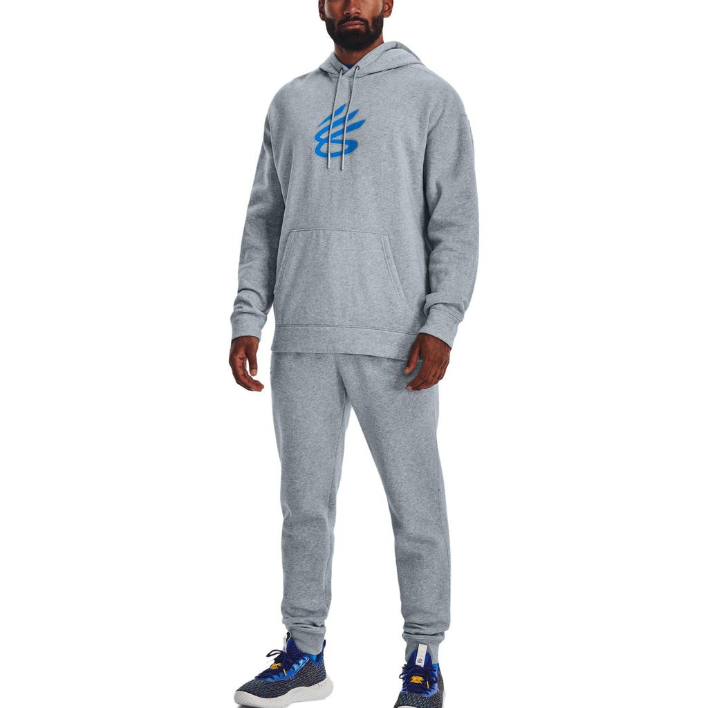 Under Armour Solid Fleece Jogger Knit Pants Men Bottoms Grey Blue 1374299-465