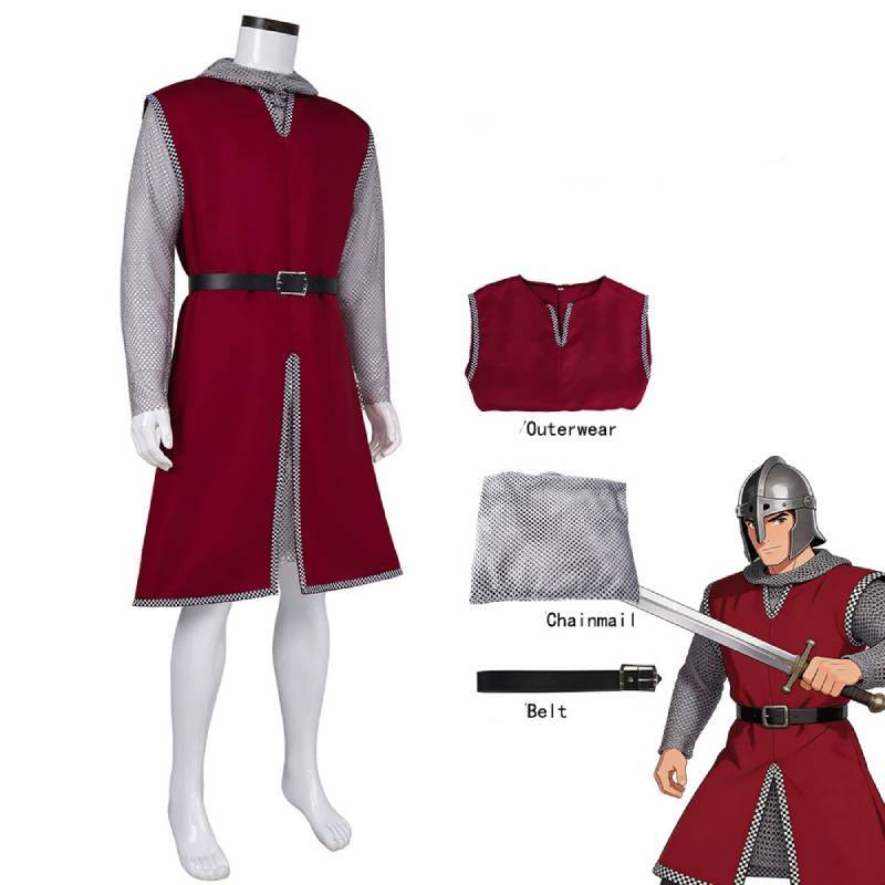 Medieval Knight Costume Cosplay Suit With Polyester Fabric For Halloween And Streetwear Enthusiasts