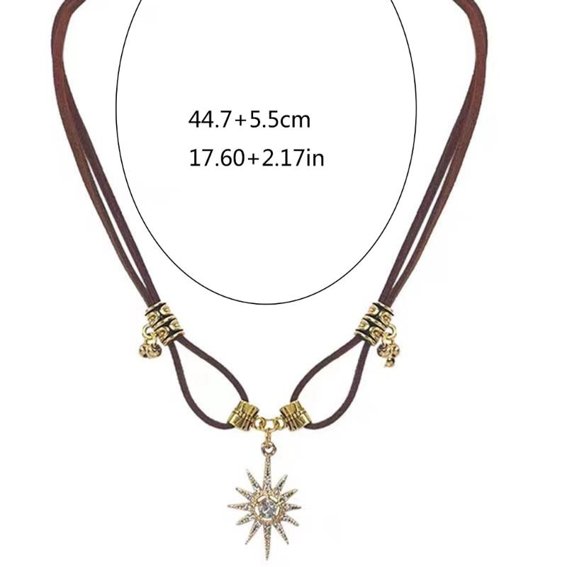 Stylish Sun and Moon Pendant Necklace Clavicle Chain Choker Necklaces Women's Charm Unique Jewelry Gift for Women