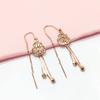 Exquisite Purple Gold 585 Russian Gourd Earrings, High-End Temperament Personalized Women'S Color Gold-Plated Rose Gold Earrings