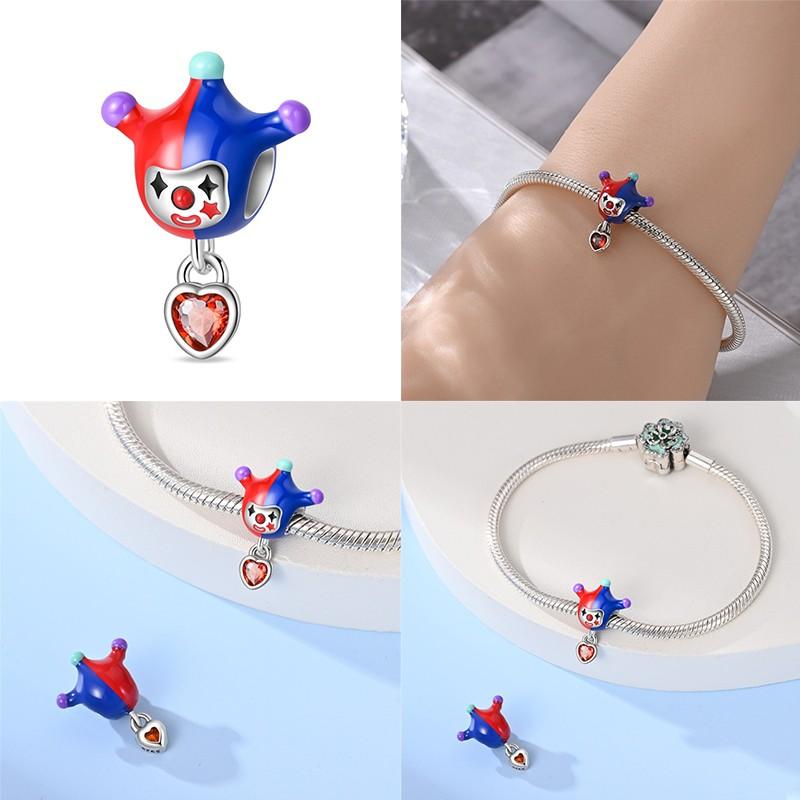 Hot 100 copper Circus Clown Threepiece Charm Bead Charms Compatible With Authentic Bracelets Do It Yourself Jewellery Making Ideal For Women Gift