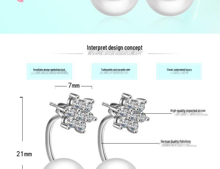 Zhao Liying Guochao Silver Plated Snowflake Earrings - Two Styles In One