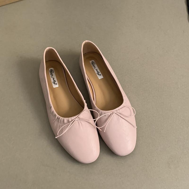 Mode SUOJIALUN 2024 Printemps Nouveauté Femmes Mocassins Mode Plats Bout Rond Nœud Coulissant Ballerines Chaussures Souples Plates Dames Décontracté Robe Ballet Sh