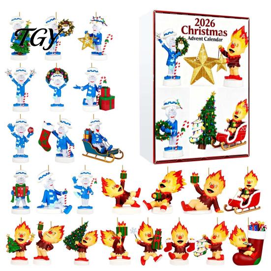 24 Day Countdown Box Christmas Advent Calendar 2026, 24-Day Surprise with Holiday Gift Boxes Acrylic Pendants, Anime Themed Collectible Gifts