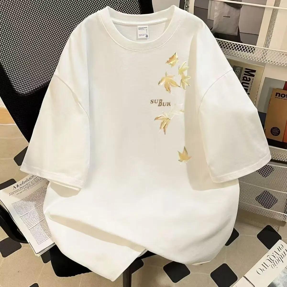 

Summer Bird Print Casual Short Sleeve 100 Cotton TShirt Loose Simple Everyday Comfortable Unisexs Top S