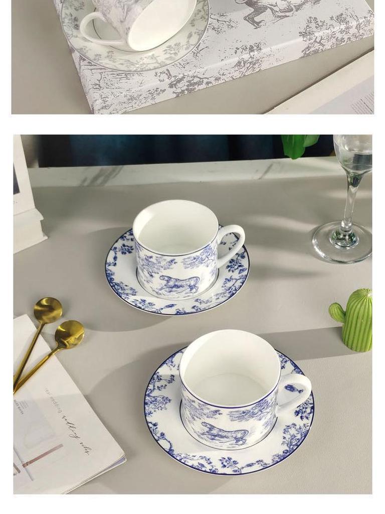 D Home Luxurious Coffee & Tea Set: Cup & Saucer for Two in Gift Box – Elegant Tableware for Afternoon Tea