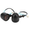 2pcs Motorcycle LED Turn Signal Lamp 12V Vintage Yellow Light Black Shell Modification Universal