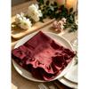 Cotton Napkins Ruffle Edge 45x45cm French Wavy Frill Washed Cloth Dinner Napkins Multiple Colors Wedding Party Table Setting Soft Washable Durable