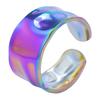 Echtvergoldeter Offener Verstellbarer Ring Echter Stein Edelstahlringe Für Damen Herren Zubehör Geometrischer Schmuck Ringe Geschenk
