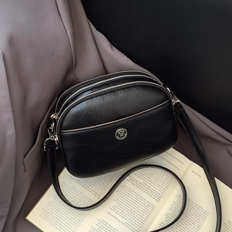

High-end simple small square bag women s new fashionable large-capacity multi-layer shoulder bag versatile messenger bag чёрный