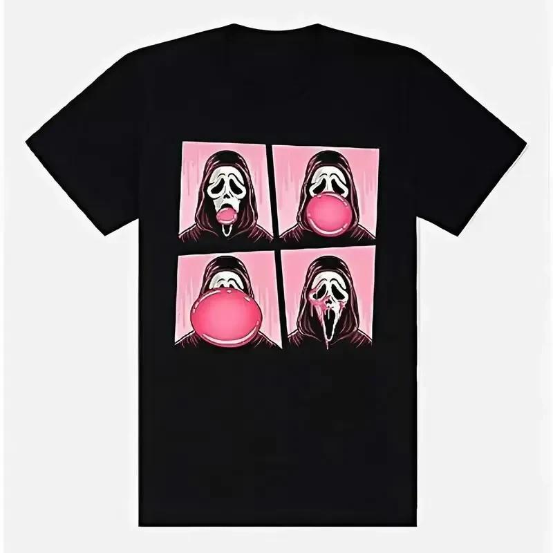 Ghost Face Bubble Gum Pop Horror Halloween Unisex T-Shirt S разноцветный