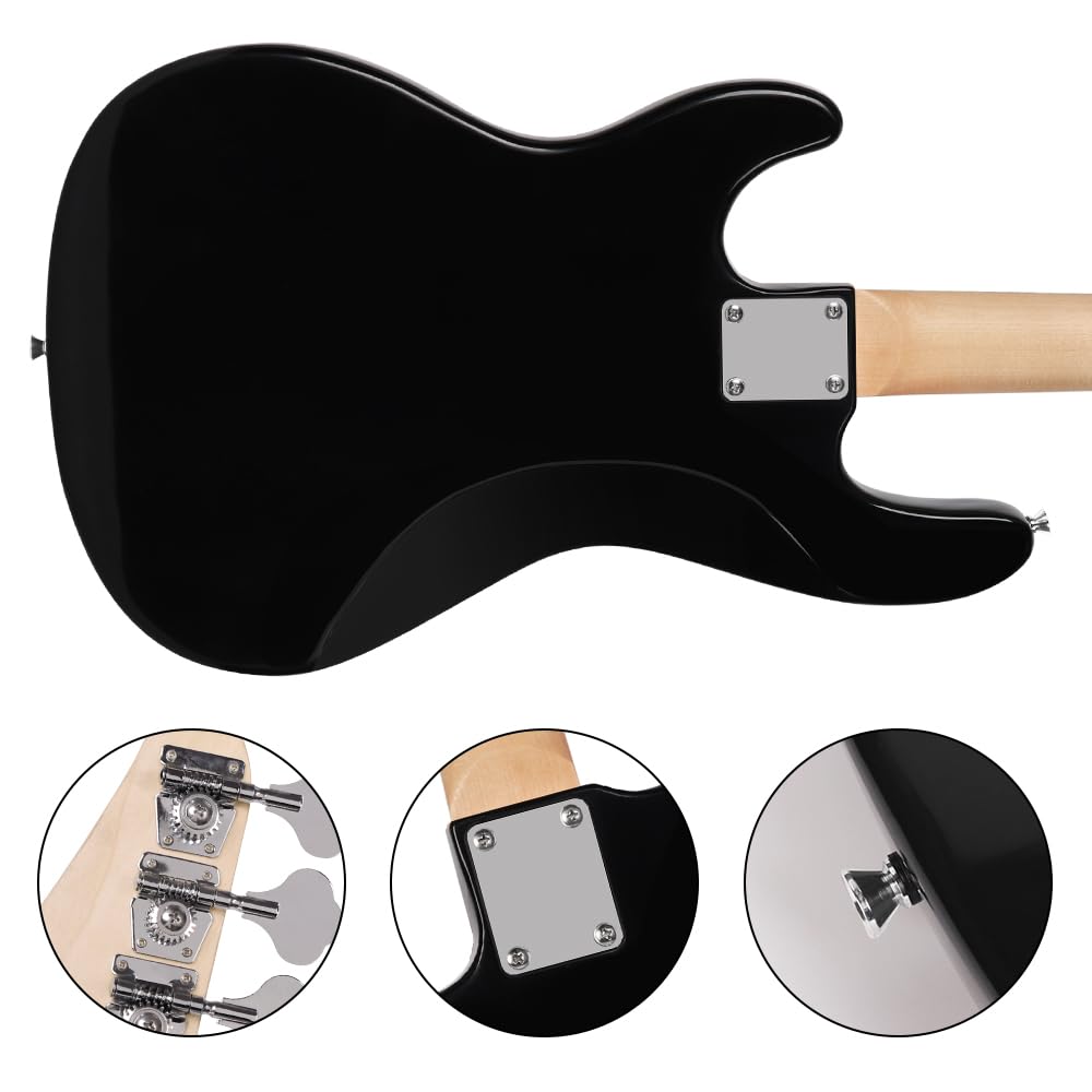 Elektrická baskytara Bullfighter s příslušenstvím 4strunná baskytara Elektrická baskytara Začátečník Úvodní představení Rockový nástroj Baskytara, (FD-blk)