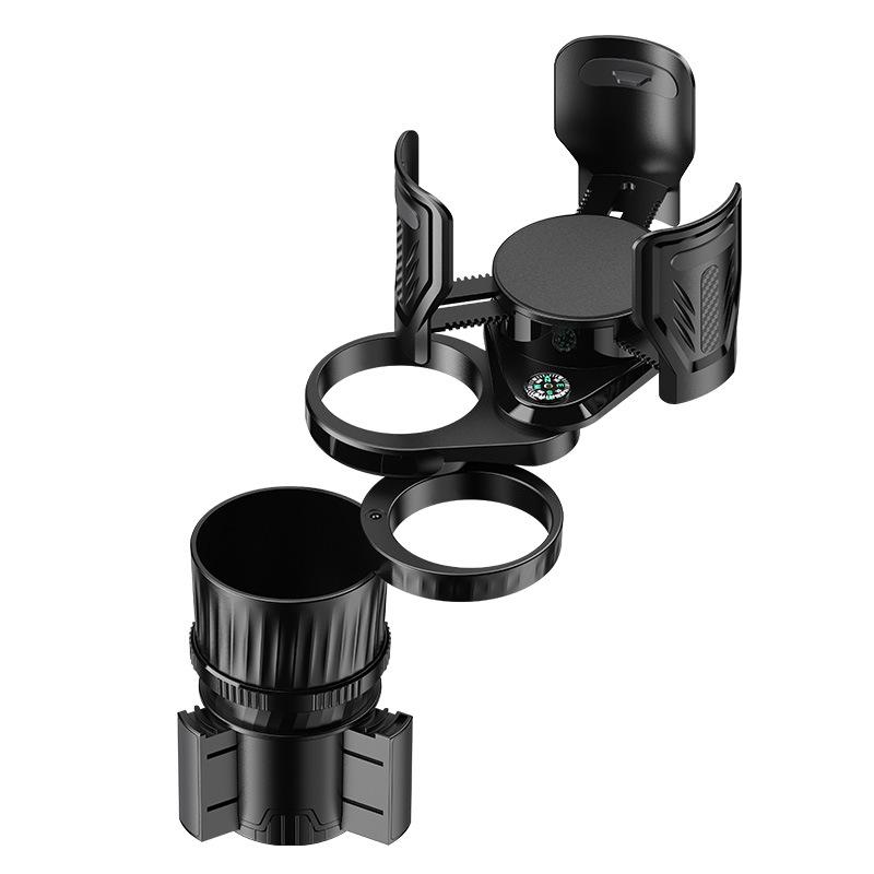 

Multi-Functional 4-in-1 Car Cup Holder with Compass, Drink Holder, Instant Noodle Stand, and Adjustable Telescopic Design чорний