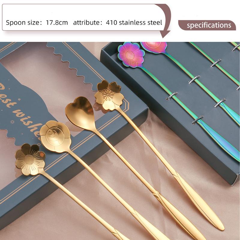 HANYANG Tableware Set Creative Spoon Round Spoon Stirring Spoon Gift Set Ice Spoon Fruit Fork Gift Set