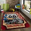 Motorcycle Design Non-Slip Floor Mat Washable Decorative Area Rug for Living Room Bedroom Gaming Room Home Decor