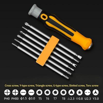 12 In 1 Schraubendreher Set Magnetischer Bit Kreuz Schlitzförmiger Schraubendreherkopf Multifunktionales Präzisions-Handwartungswerkzeug Zuhause