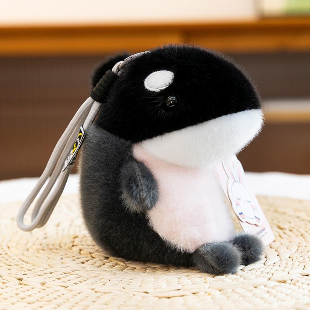 

Marine Animal Plush Keychain Orca Seal Key Chain Children Dolphin Bag Pendant Boys чорний